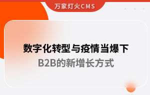 數(shù)字化轉(zhuǎn)型與疫情當(dāng)爆下，B2B的新增長(zhǎng)方式｜萬(wàn)家推云平臺(tái)